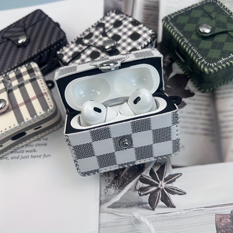 Designer AirPods 2-3-Pro Case White Checkered