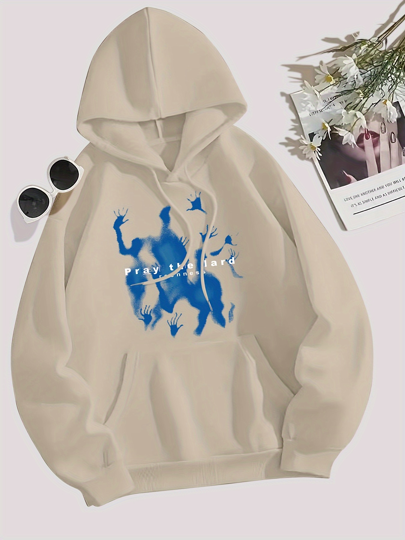 Kpop Y2k Style Hoodie Letter Print Kangaroo Pocket Hoodie - Temu Italy