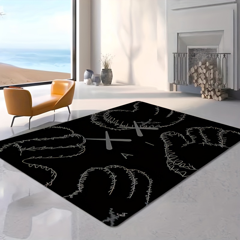 Wet Grass Letter Kitchen Rug Polyester Living Room Carpet - Temu