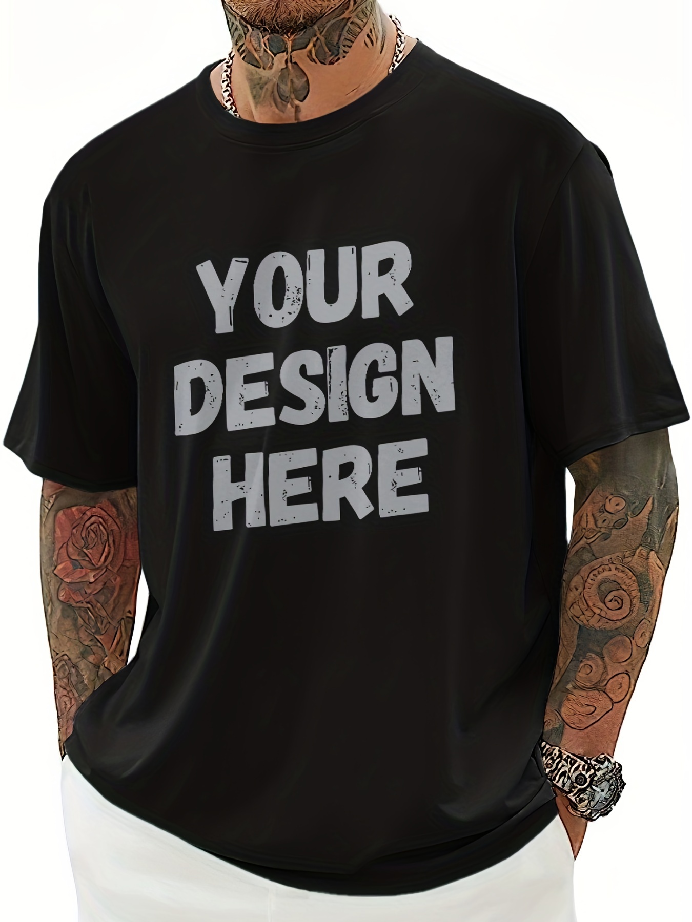 Men's Custom Design Oversize T-Shirt Black