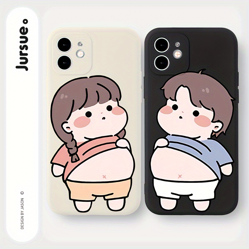 Funny Cartoon Cute Boy Black Phone Case For iphone 15 14 11 12 13 Pro Max  XR 7 8