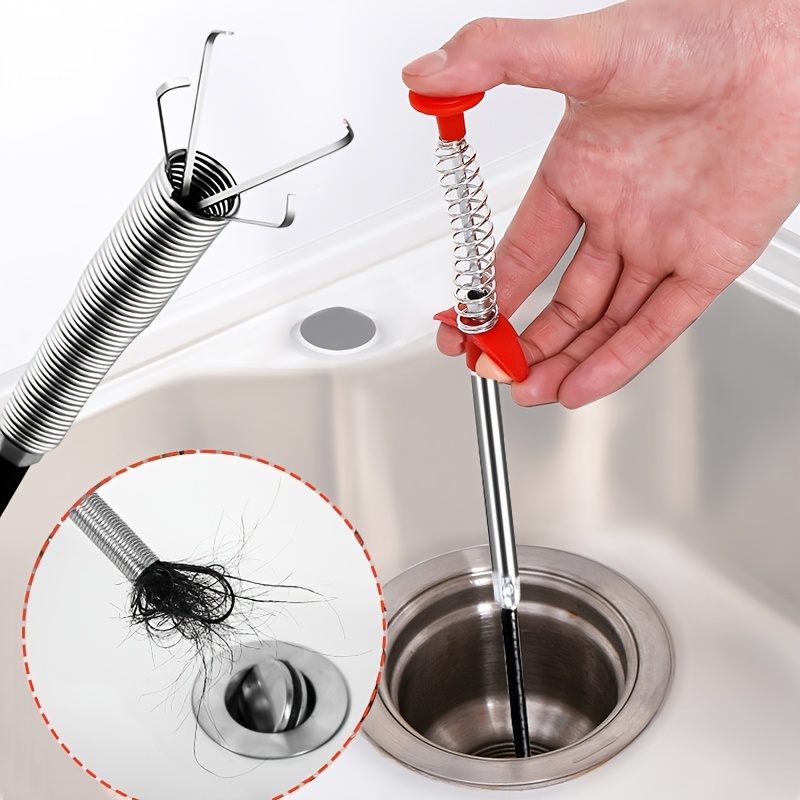 Flexible Grabber Claw Pick Up Reacher Tool with 4 Claws Drain Clog Remover, Snake Hair Catcher Shower Sink Cleaning Tool (63 in)