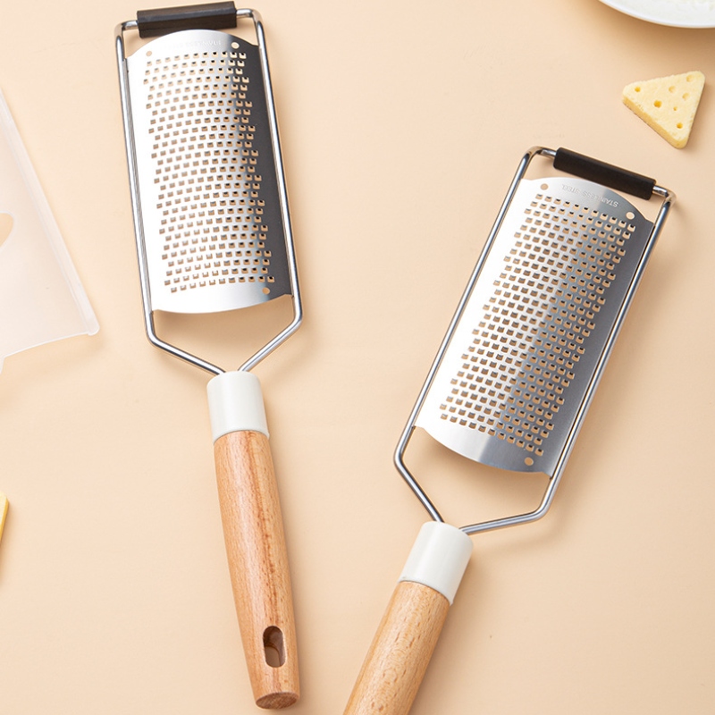 Cheese Grater With Container - Stainless Steel Cheese Grater With Wood  Handle Shredder Zester Grater Box Kitchen Handheld Cheese Spoon Grater -  Yahoo Shopping