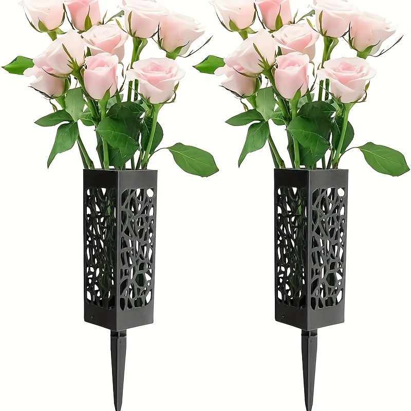 Fiori Artificiali Per Cimitero Per Tomba, Set Di 2 Fiori Artificiali  Bouquet Di Fiori Commemorativi Con Vaso Per Lapidi Di Cimiteri All'aperto