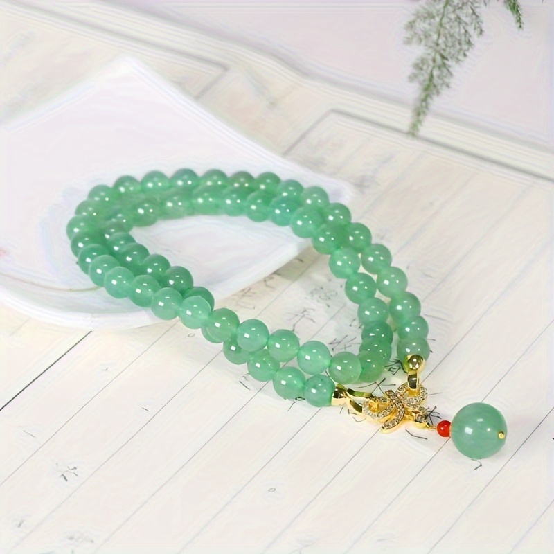 Necklace with sales green beads