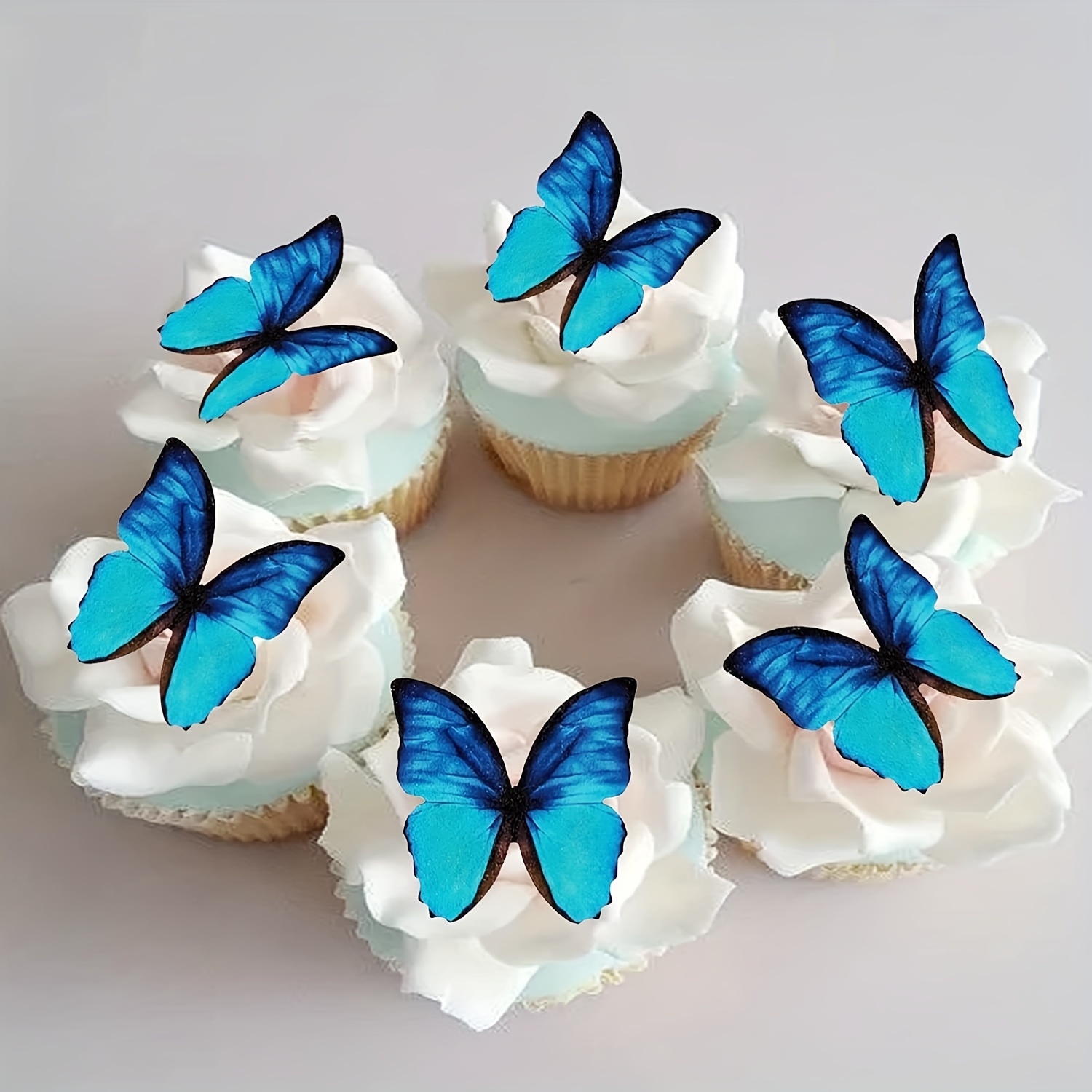 15 grandes mariposas comestibles en ombre púrpura para decorar pasteles.  Primeros de la torta de boda de las mariposas del papel de la oblea,  decoraciones de la magdalena -  México