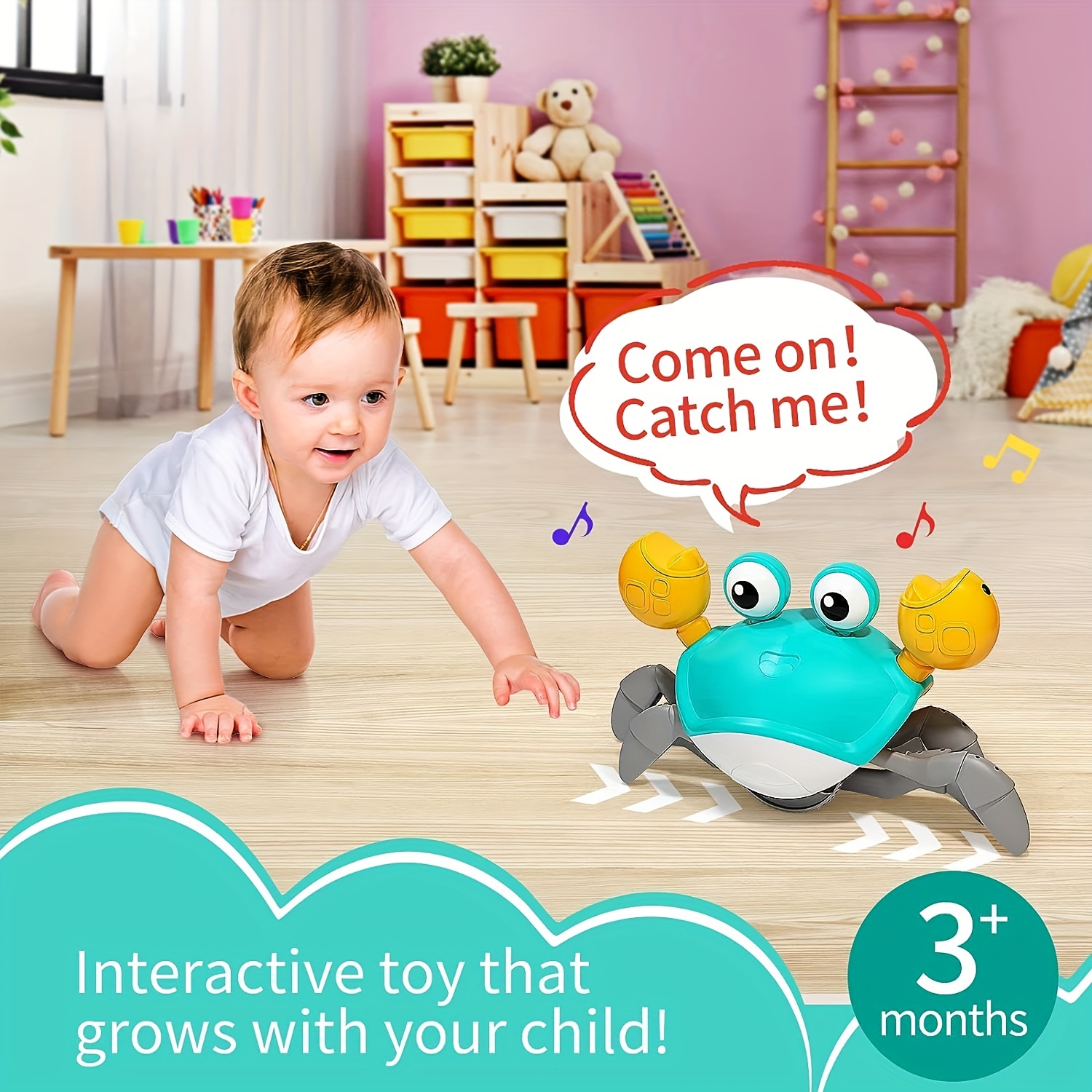  Juguetes para bebés de 6 a 12 meses, juguete de tiempo boca  abajo para 12-18 meses, juguetes musicales para gatear tortugas con luz y  sonido, regalo de cumpleaños, juguete educativo temprano