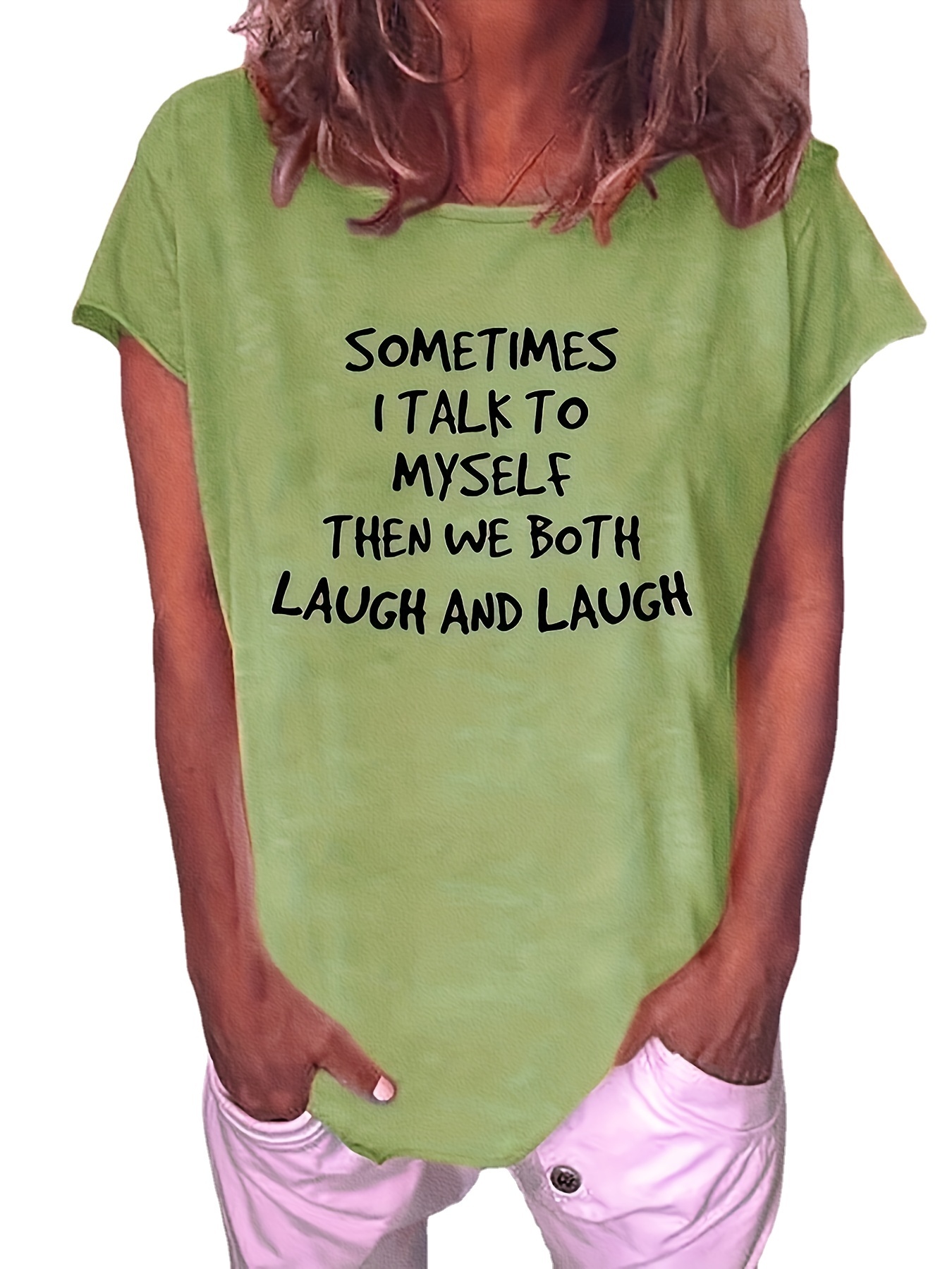 Camiseta básica de mujer verde cuarzo