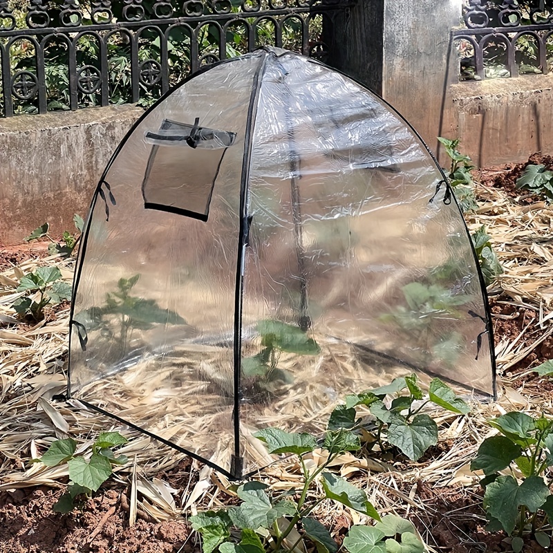 Invernadero pequeño para jardín pequeño, mini cobertizo portátil de  plástico para plantas o casas calientes con ventana con cremallera  enrollable