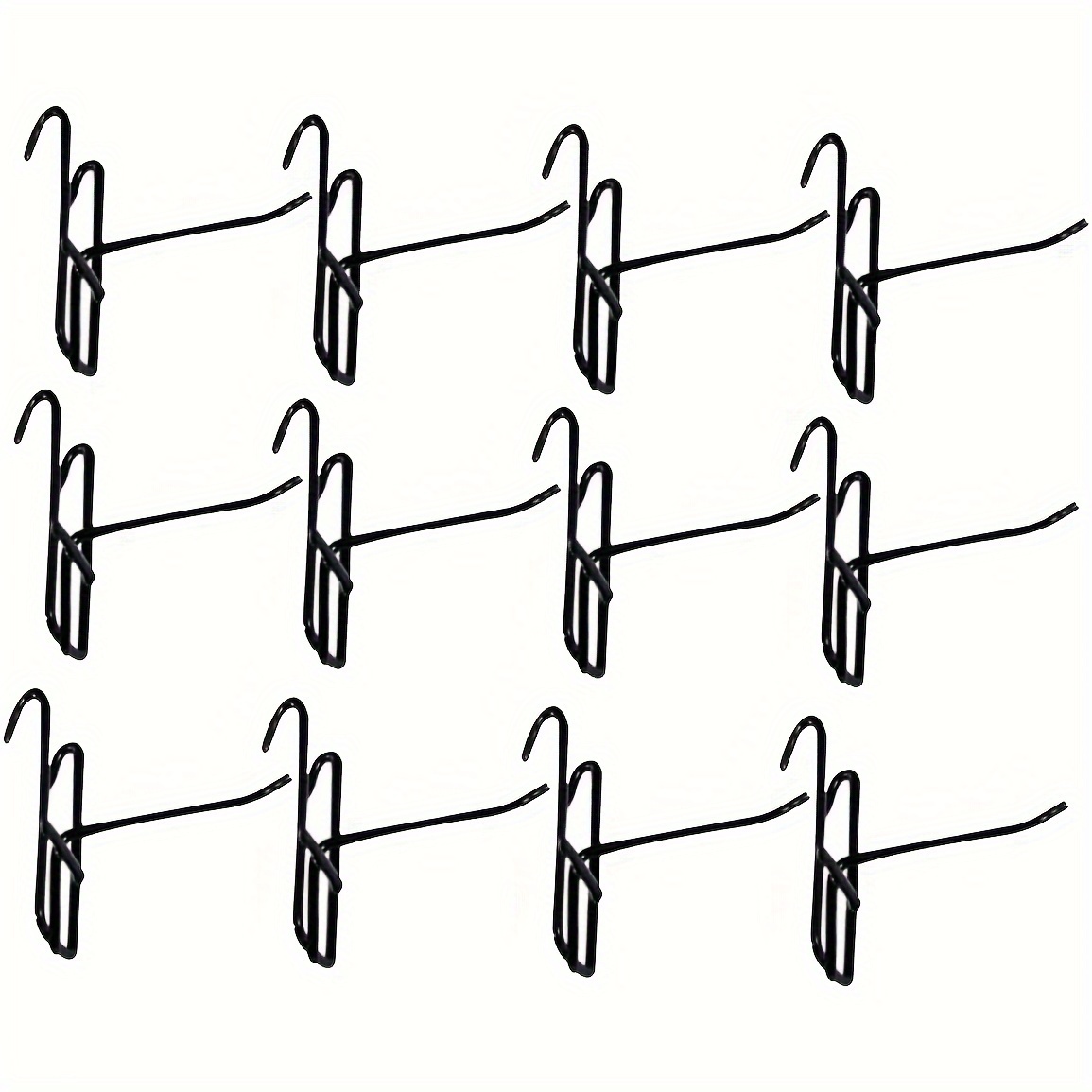 J Shape Black Pegboard Hooks Locking Peg Board Hooks Black - Temu