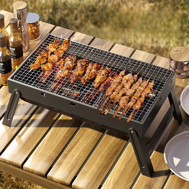 Portable Foldable Bbq Grill: Perfect For Outdoor Camping - Temu