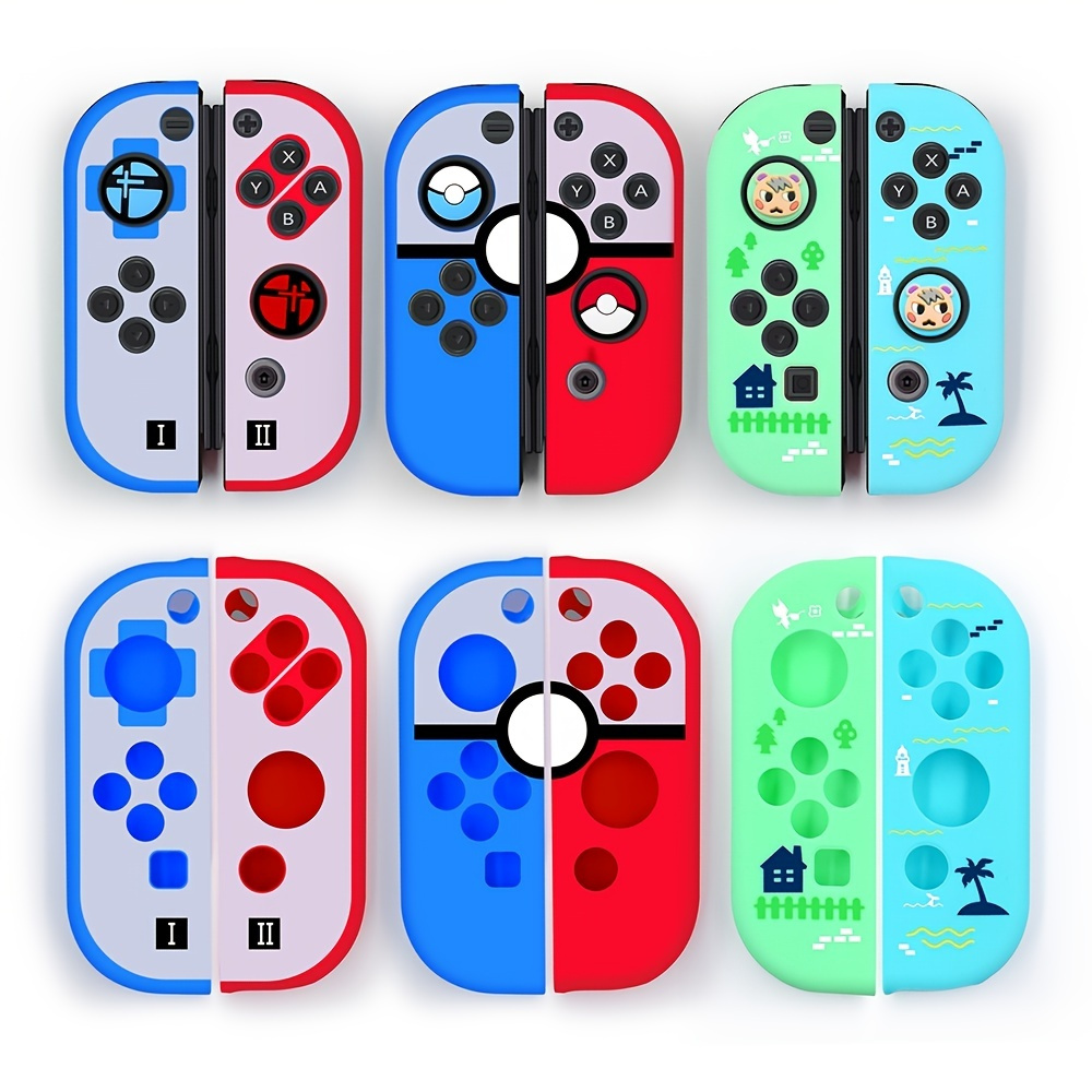 GeekShare Heart Button Caps Compatible with Nintendo Switch Only,PC Joystick  Cover,4PCS - Pink & Blue