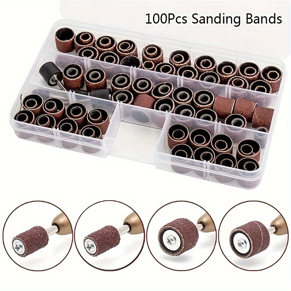 Sanding Bands Electric Nail Machine Dremel 80/120/320/600 Grit Power Tool  Accessories Drill Bits Polishing Abrasives Grinding