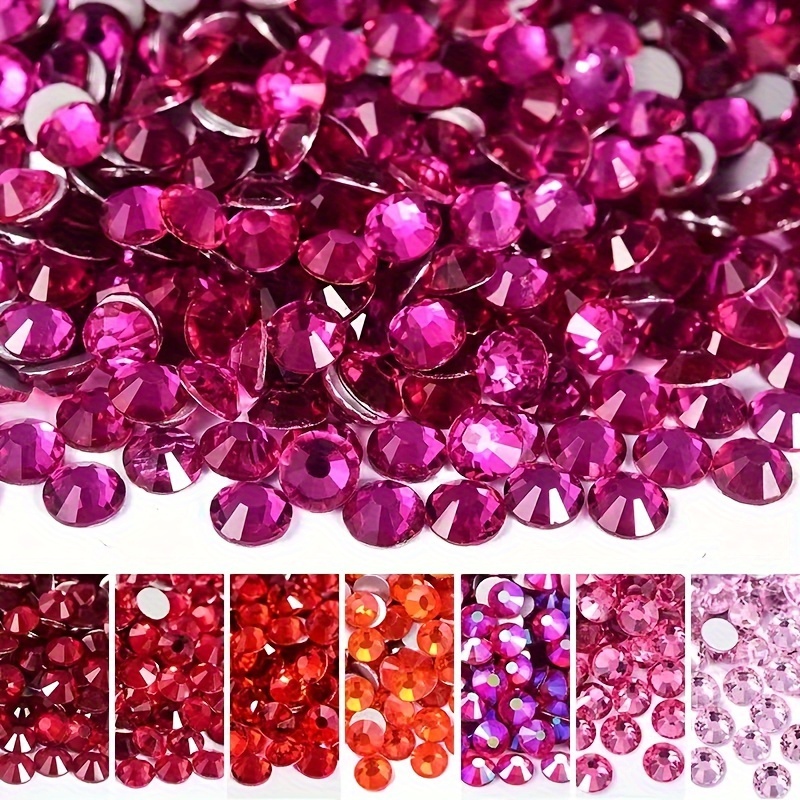 Queenme 2MM 2880pcs SS6 Clear Hotfix Rhinestones Flatback Crystals for  Clothes Shoes Crafts Hot Fix Round Glass Gems Stones Flat Back Iron on