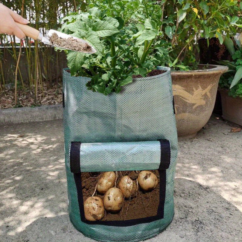 Lot De 5 Sacs De Culture De Pommes De Terre, Sac De Culture En Polyéthylène  Avec Rabat Et Poignées Pour Pot De Fleurs Pour Pommes De Terre