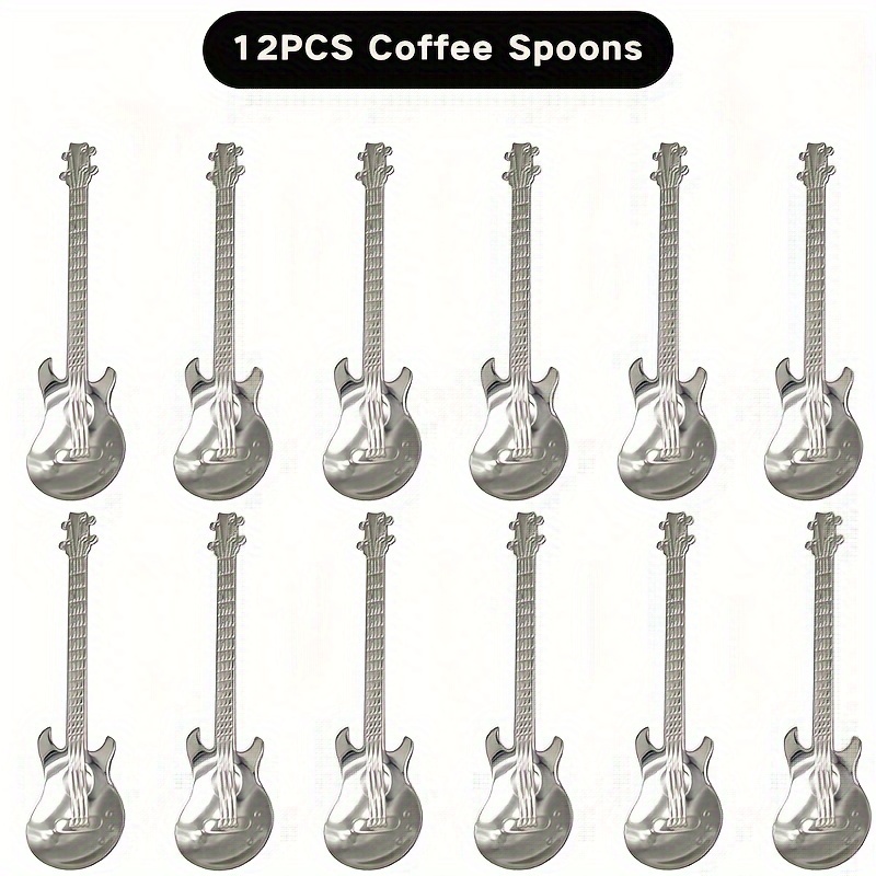 Metal Guitar Spoon Flatware Set 18/10 Stainless Steel Guitar - Temu