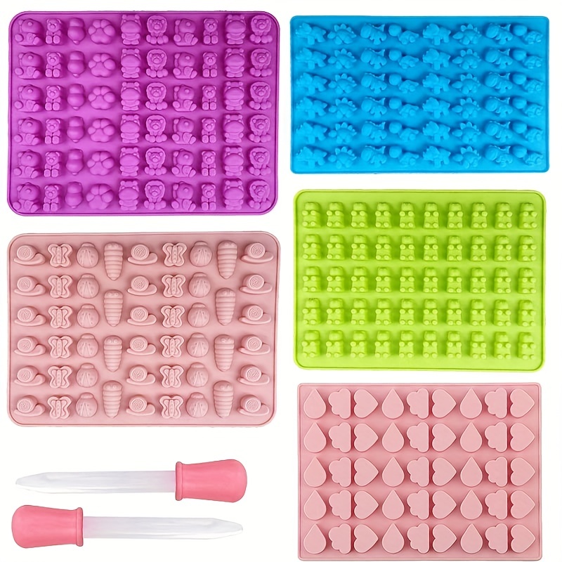 Silicone Edible Gummy Molds Kit with Droppers