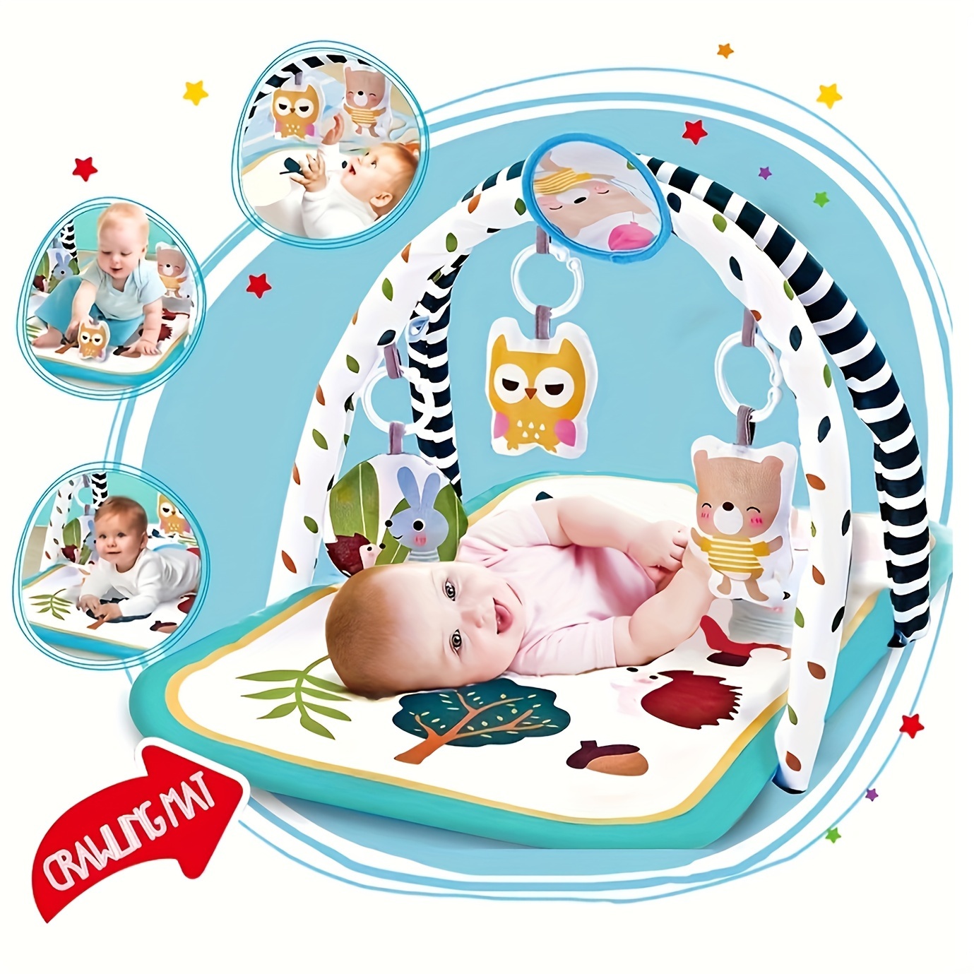 Colchoneta de juego para bebés, alfombra de gateo, grande, superficie  mullida, plegable y antideslizante. Levamdar CPB-US-ZMR69-2