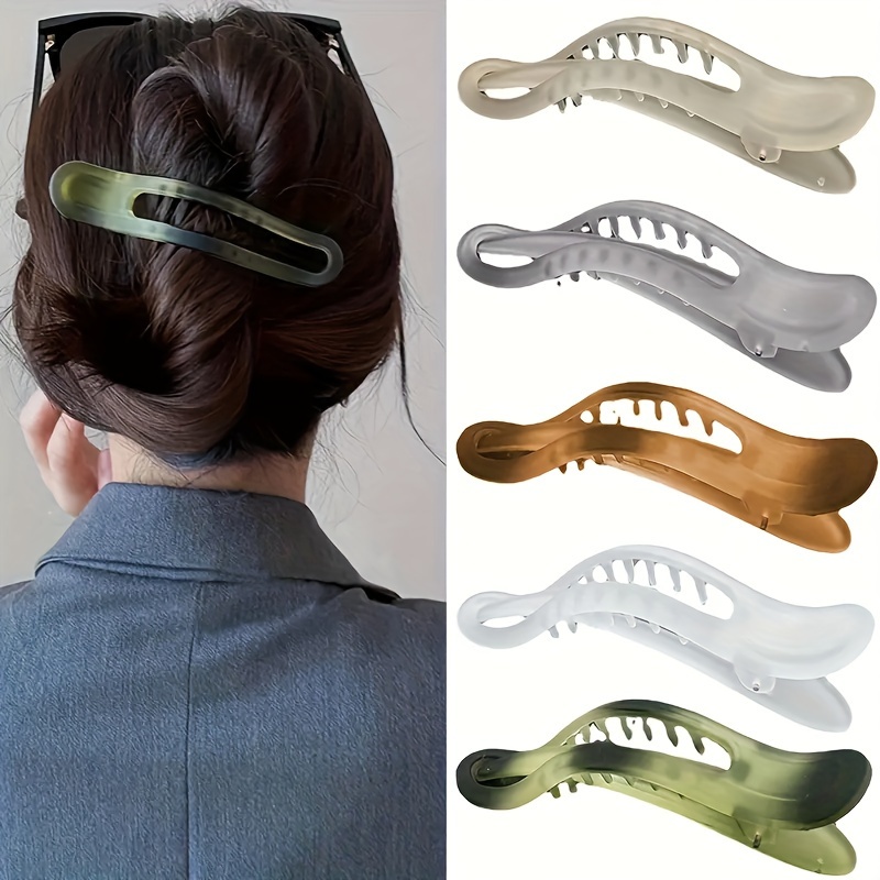 Hollow Ellipse Barrette Simple Style Hair Clip For Ponytail - Temu
