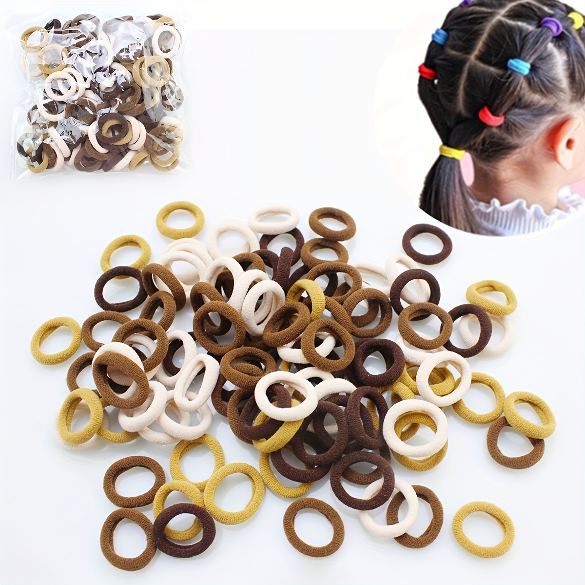 Multiple Color Mixed Mini Rubber Band Hair Rope Headwear - Temu