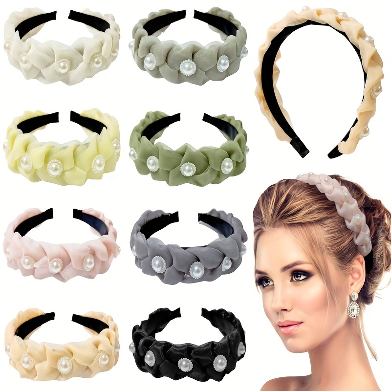 Simple Pearl Hairband Versatile Non-Slip Head Hoop Elegant Classy Decorative Hair Accessories for Women Girls,Women Headbands,Temu