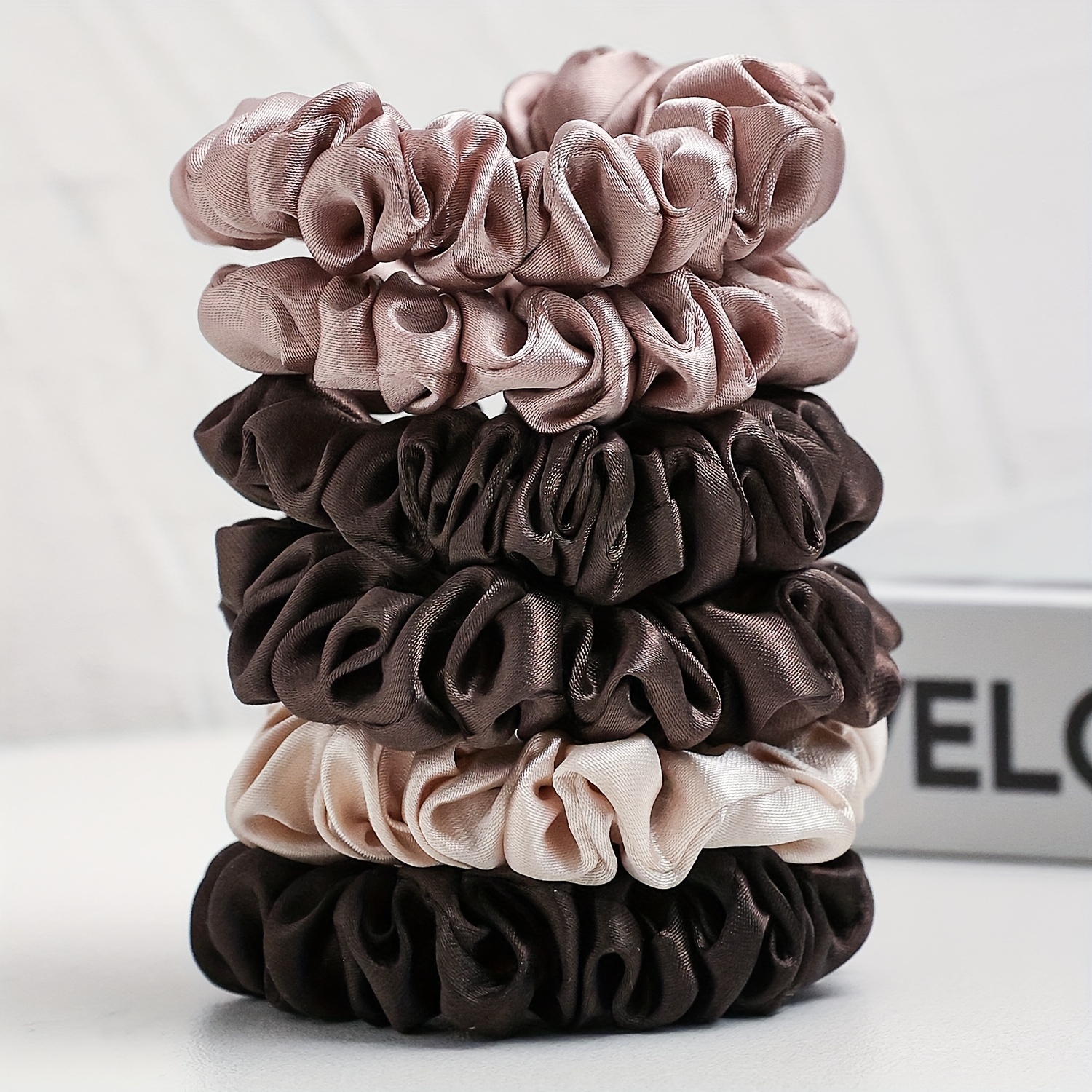 4 Pcs Imitation Silk Scrunchie Pour Femmes Imitation Soie - Temu France