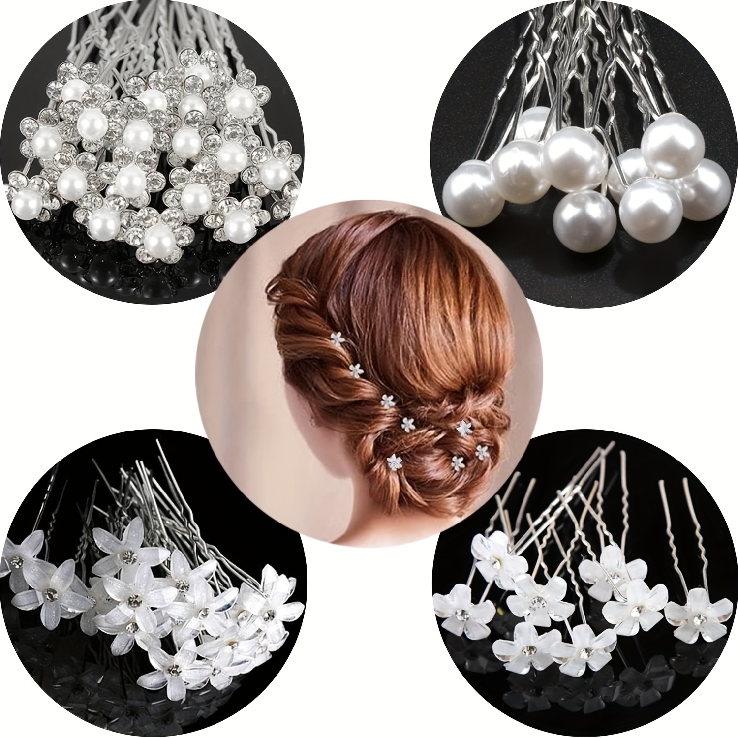 48 Pieces Wedding Pearl Hair Pins Bridal Hair Pearls U Shape Pearl Bobby  Pins for Hair Gold Pearl Hairpins Hair Accessories Barrette for Bride