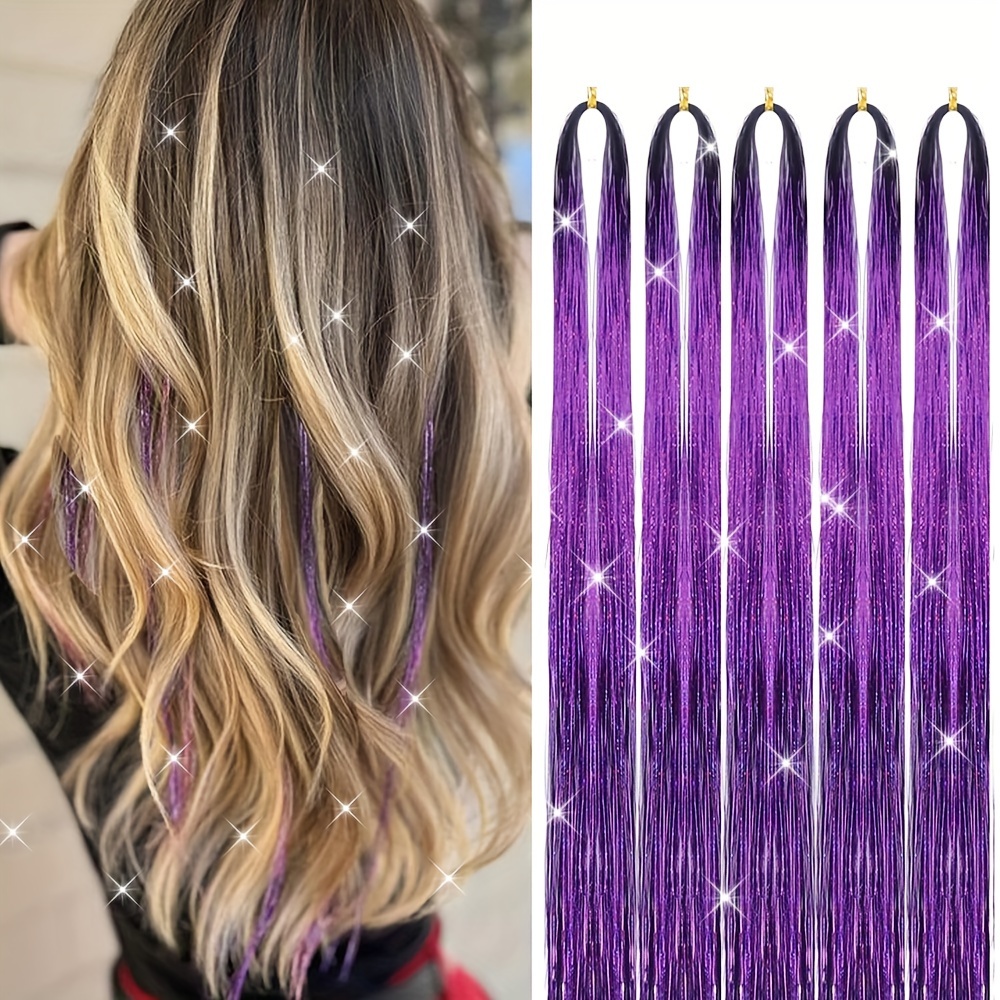 Hair Tinsel Kit with Tools and Beads Easy to Use 1000 Strands 48Inches  Glitter Tinsel Hair Extension