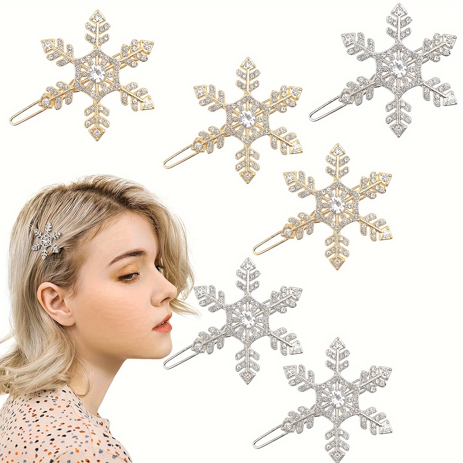 2pzas Pinzas Pelo Nieve Accesorios Decorativos Cabello - Temu