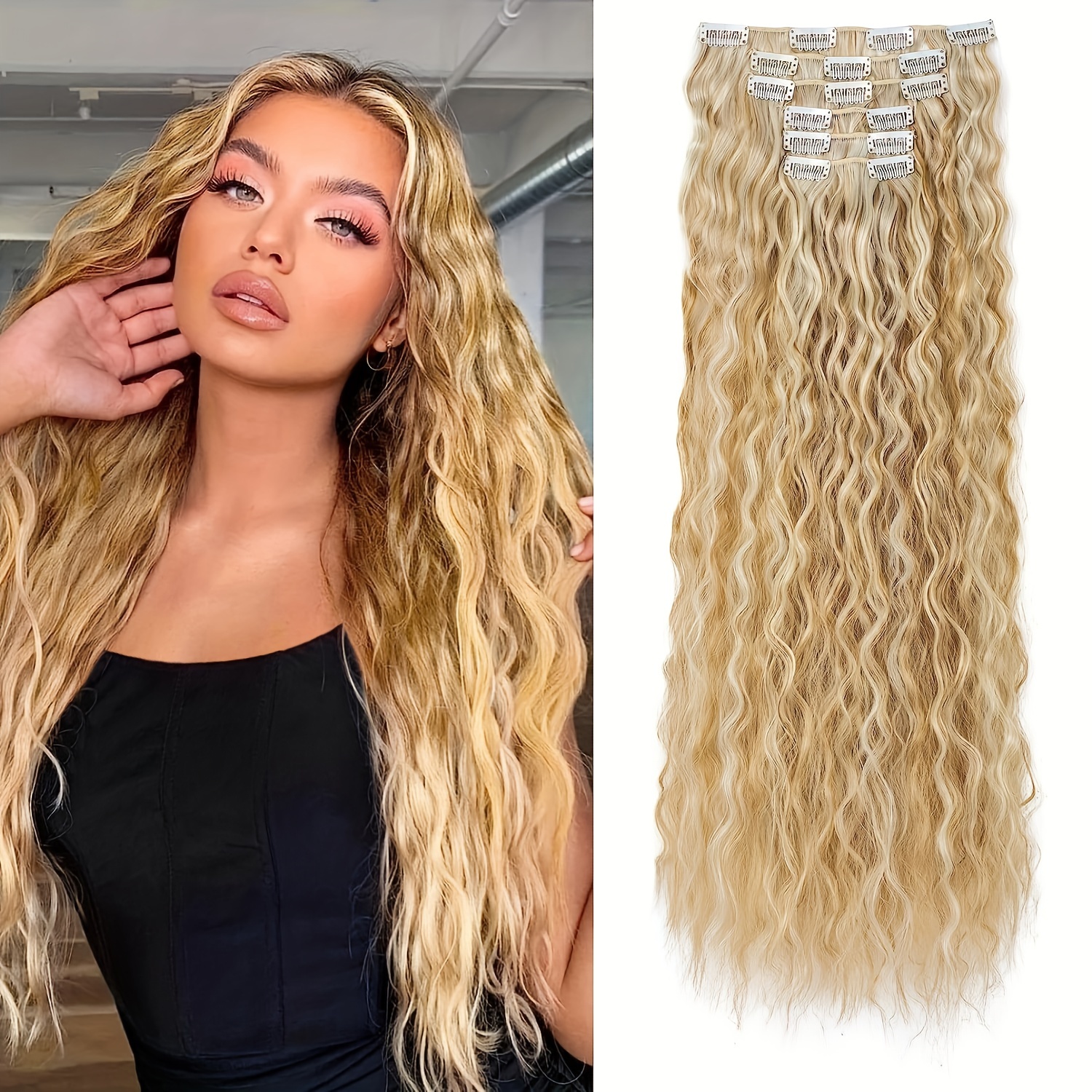 Curly Hair Extensions (Blonde)'s Code & Price - RblxTrade