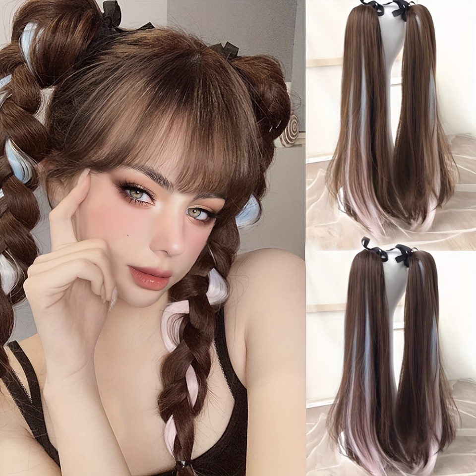 Kawaii Pigtail Extensions in Blonde