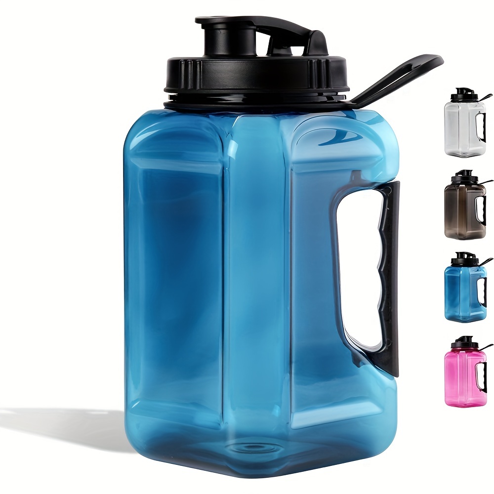 Bouteille d'eau de 1 gallon, grande bouteille d'eau étanche avec marqueur  de temps et paille, carafe d'eau de sport sans BPA pour les entraînements  sportifs de camping et les activités de plein