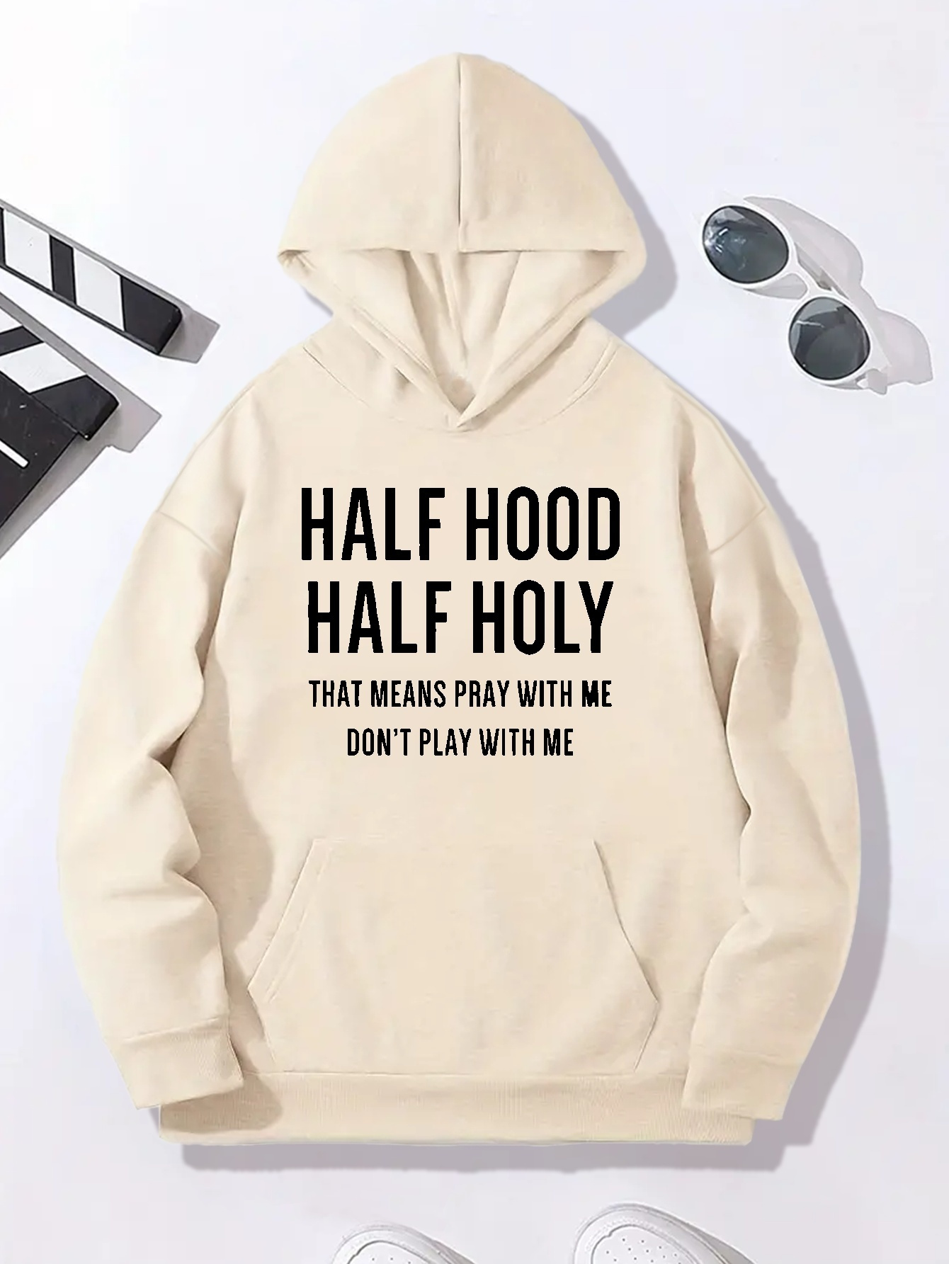  Half Hood Half Holy Pray With Me Don't Play With Me Sweatshirt  : Ropa, Zapatos y Joyería