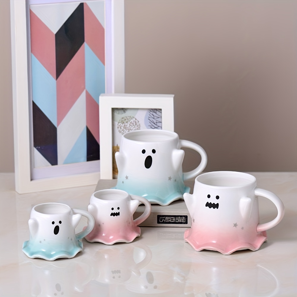  Pink Ceramic Coffee mug Cute Cat Handmade Tea Cups with  Stainless Steel Spoon Kitty Cup Unique Hot chocolate Novelty mugs Christmas  Birthday for Girls Women (Pink) : Home & Kitchen