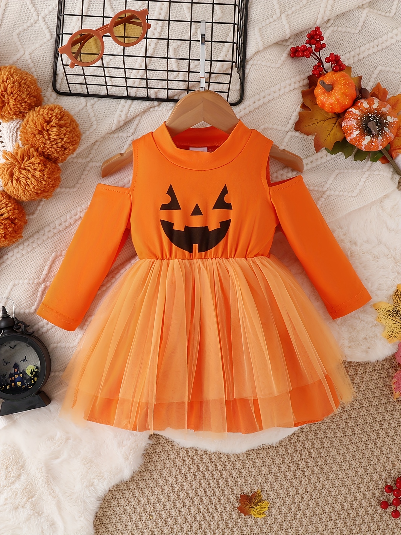 Halloween Baby Boy/girl Cotton Batwing Sleeve Pumpkin & Letter Print  Jumpsuit With Hat Set - Temu Poland