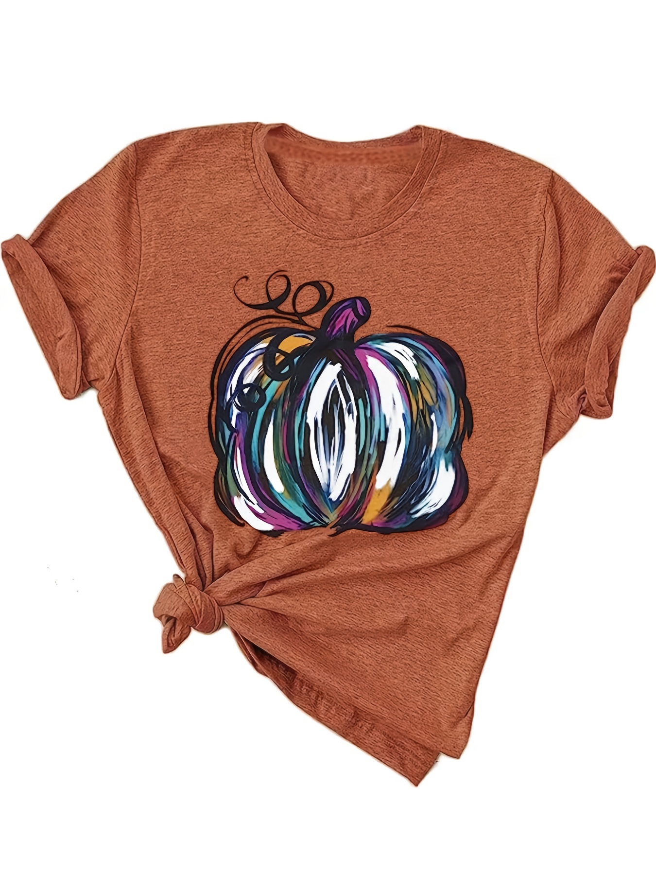 Watercolor Pumpkin Thanksgiving T Shirt by Holiday Shirts