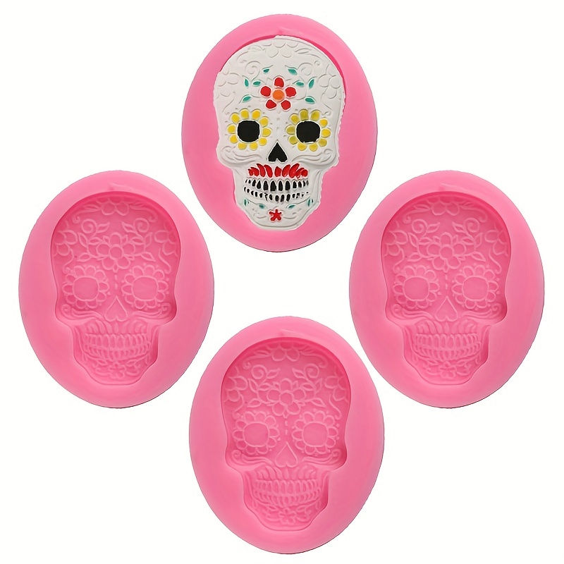 Skull Silicone Mold Pattern DIY Candle Resin Kitchen Fudge Iced Chocolate  Cake