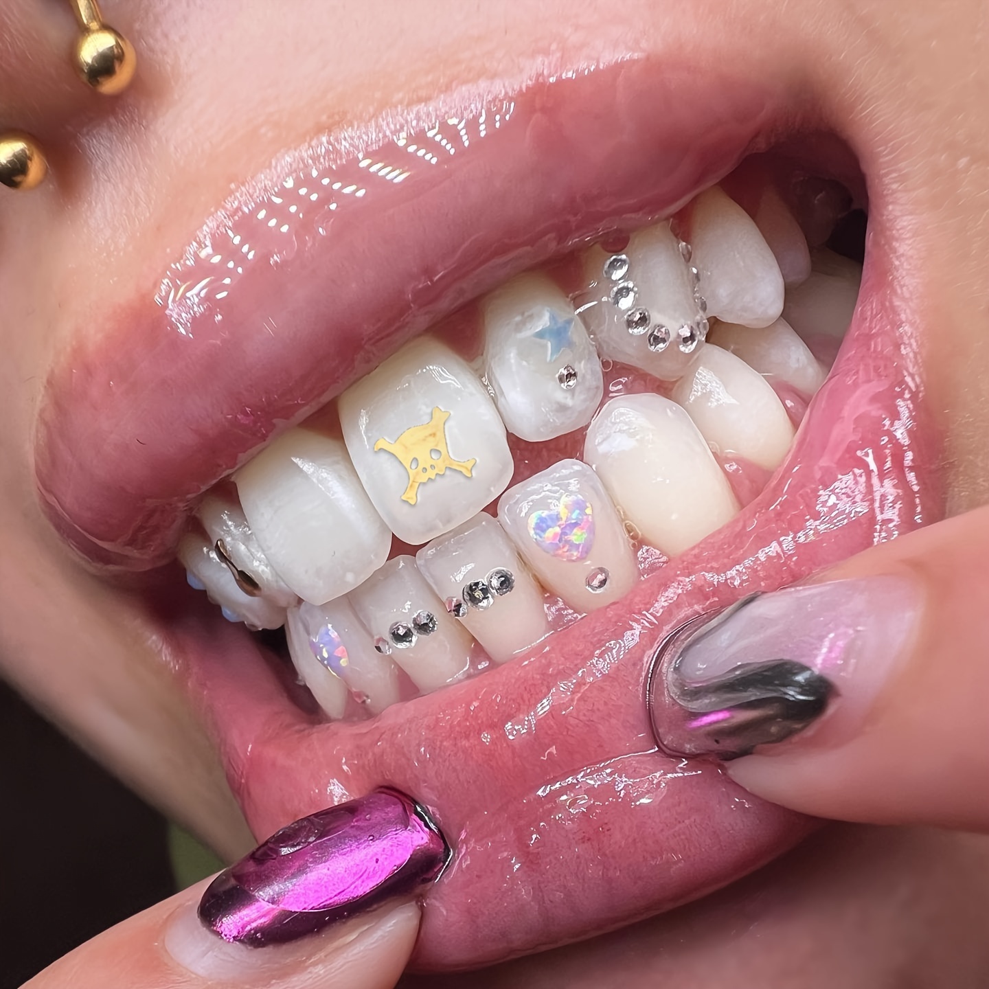 Tooth Gem Kit DIY Teeth Jewelry Dental Teeth Gems Reflective Artificial  Crystal Tooth Ornaments Jewelry for Teeth-Decor - AliExpress