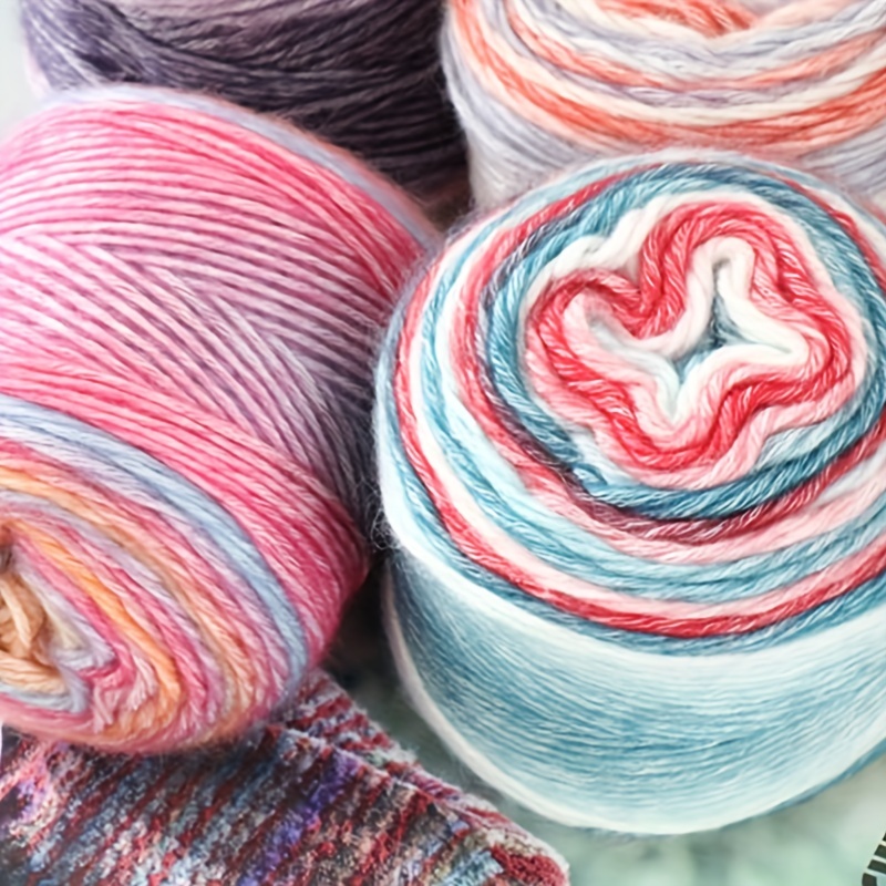 100g Worsted Hand Knitting Cake Yarn Gradient Ombre Colorful Crochet Woven  Thread DIY Craft for Winter Warm Scarf Coat Sweater 