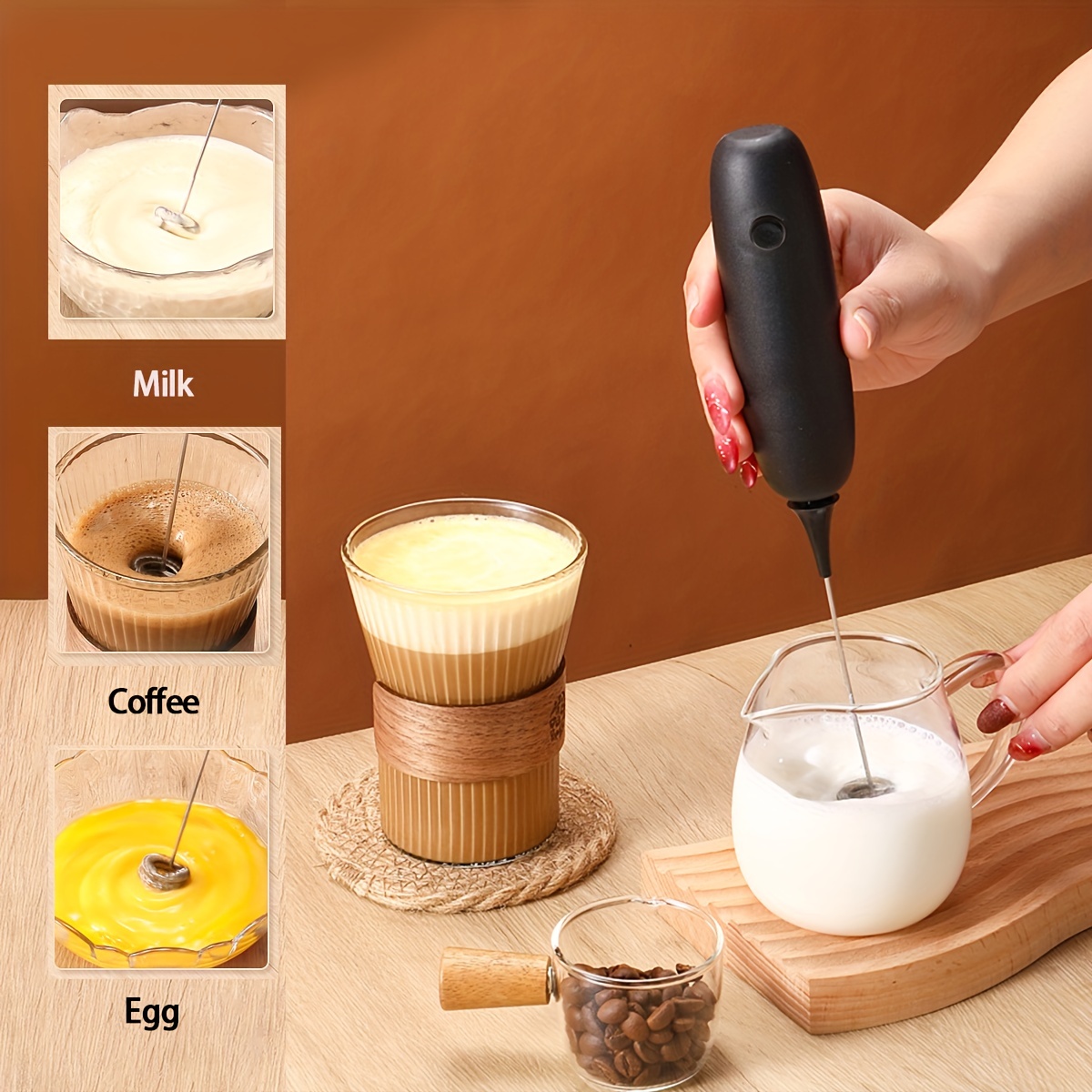 Mousseur à lait électrique chaud et froid, chauffe-lait, pour Latte, tire lait  electrique,mélangeur de
