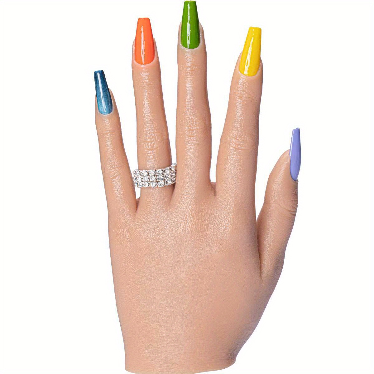 Silicone Practice Hand For Acrylic Nails Training Fingernails Soft Fake  Nail Model Flexible Bendable Mannequin Manicure