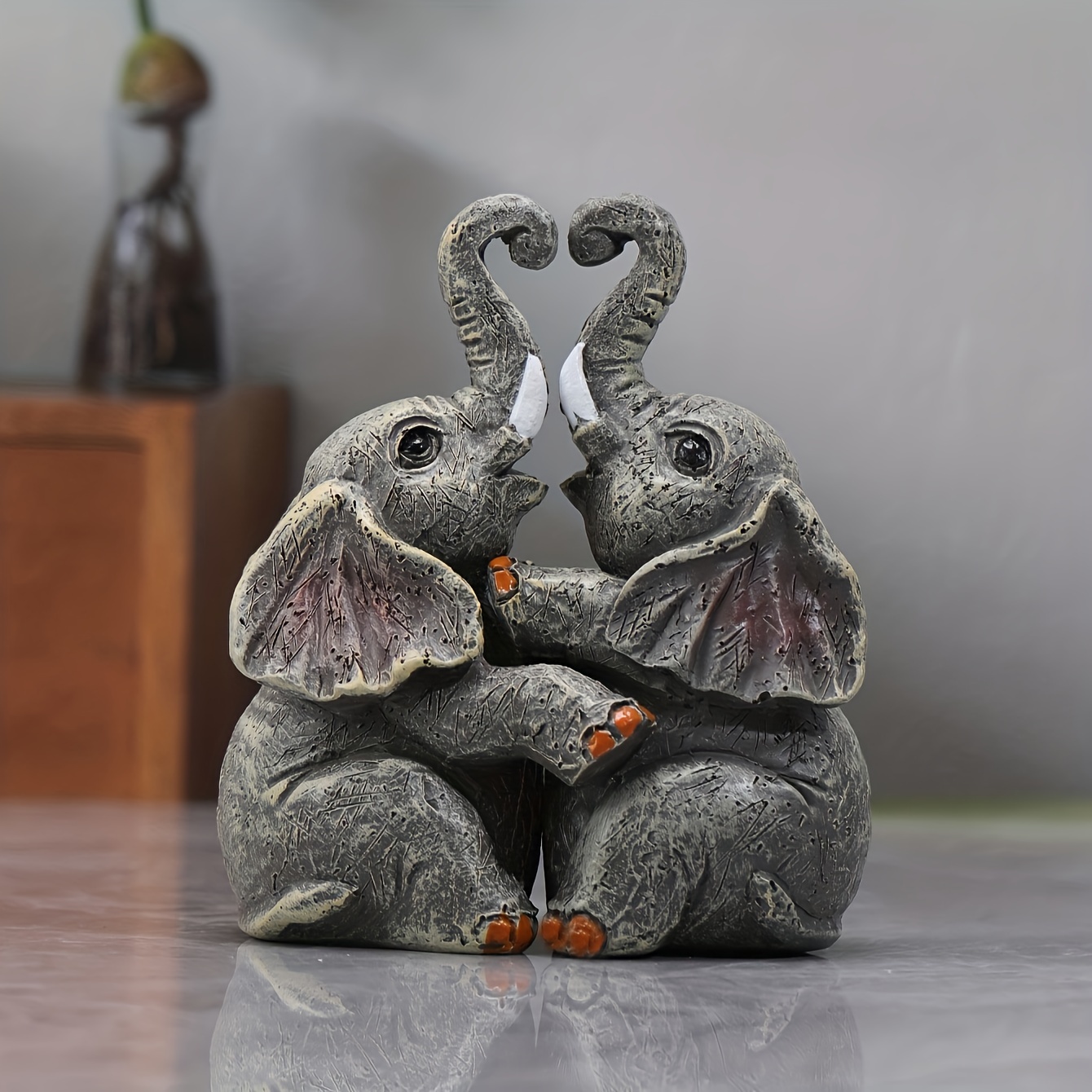 Figuras de estatua de elefante para decoración del hogar - Elefante azul  decoración del hogar - Artículos de decoración de estantes Decoración del