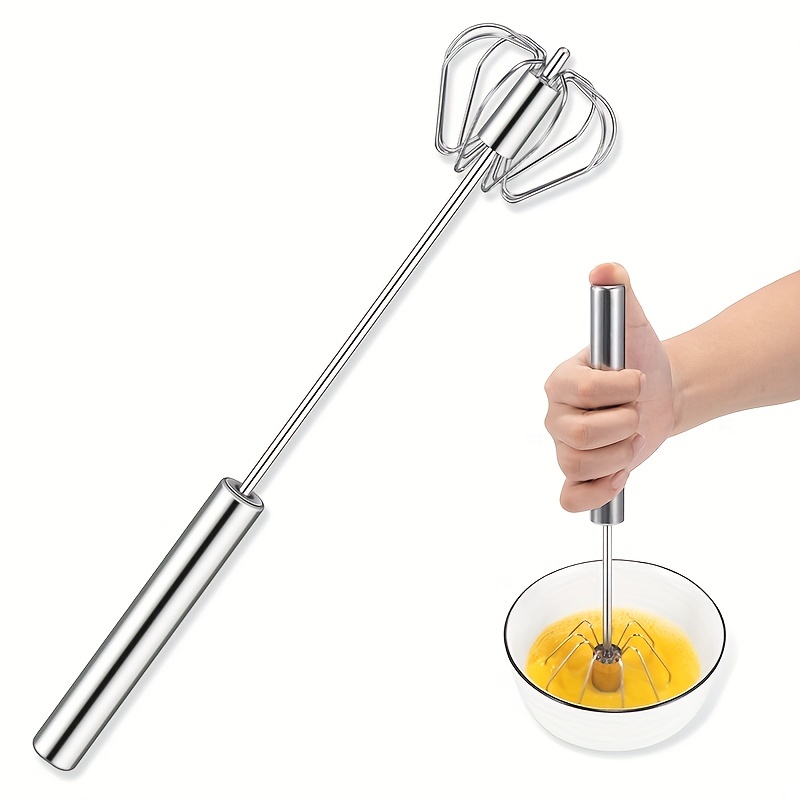 Flat Whisk Stainless Steel Wire Rubber Handle Heat Resistant Kitchen Whisk  for Cooking Nonstick Cookware Egg Beater for Blending Whisking Beating