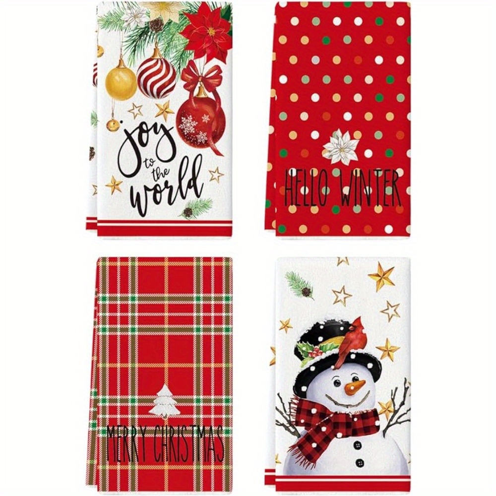 Christmas Hand Towel, Black And White Check Gentle Tie Snowman Kitchen Towel,  Christmas Kitchen Decoration, Microfiber Tea Towel, New Home Bathroom  Disguise Gift - Temu