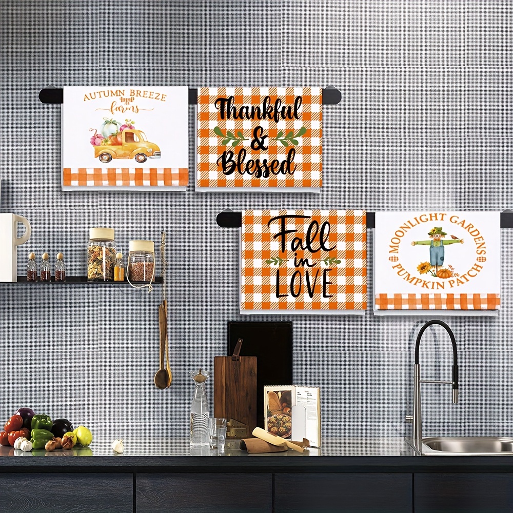 Thankful Plaid Kitchen Towels