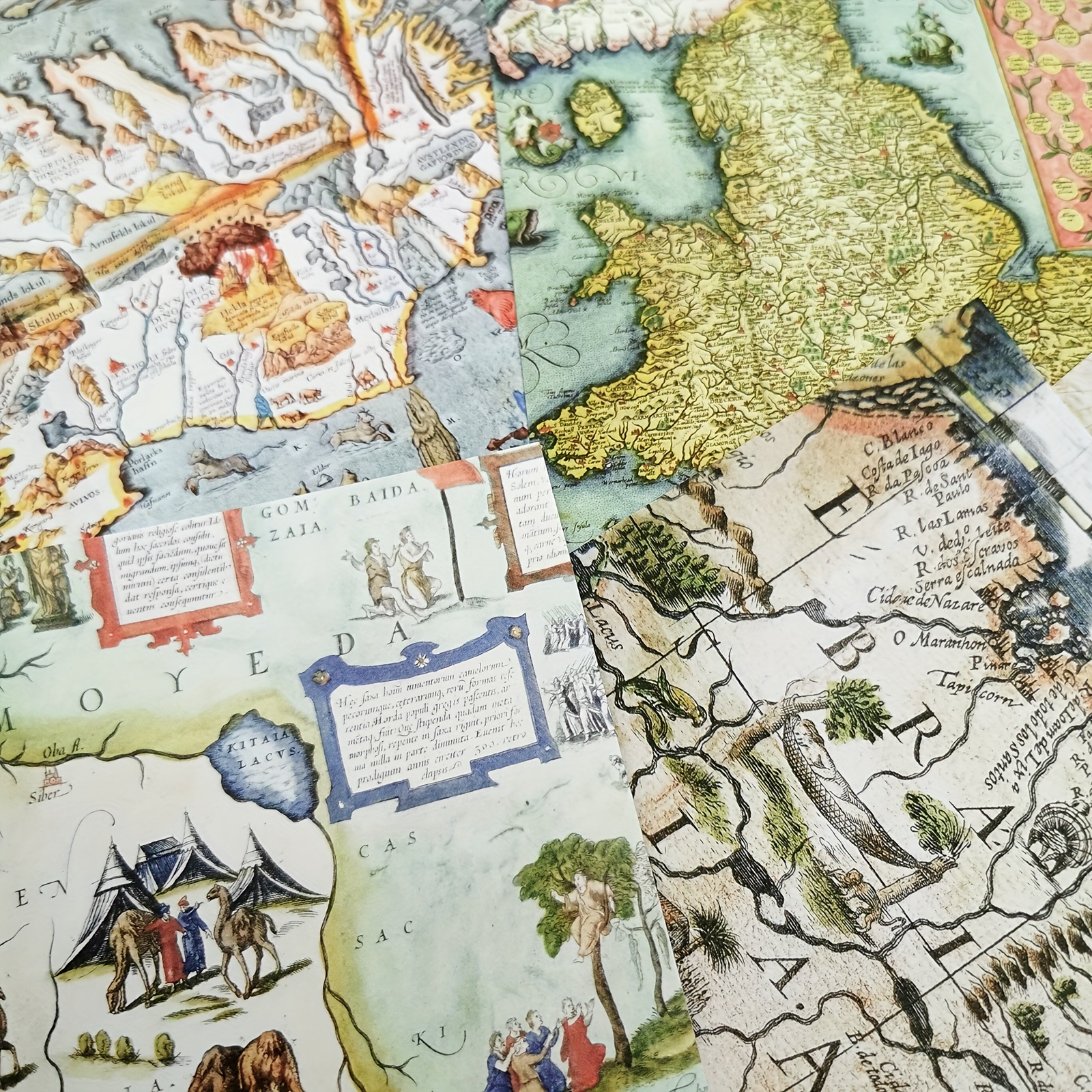 Mapa mundial de viajes - madera clara de color 300 cm x 175 cm