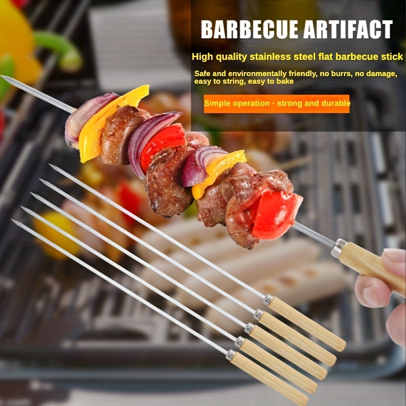 10/15Pcs Barbecue Must-haves Stainless Steel Barbecue Skewer Tube Reusable  Grill Sticks Utensil Kitchen Outdoor Camping BBQ Tool