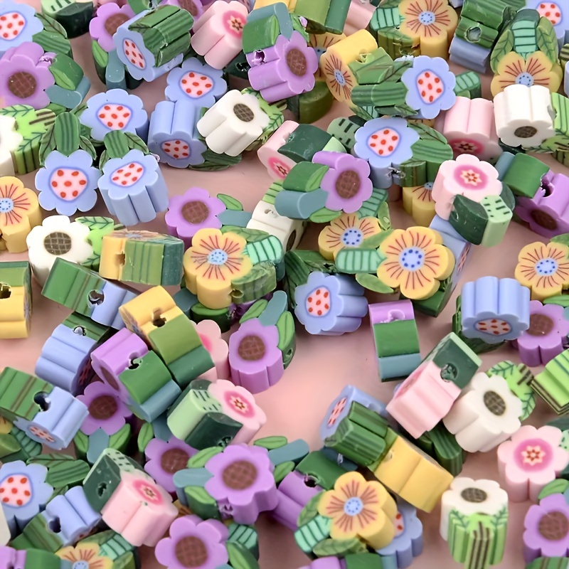 10 Color Polymer Clay Flower Beads Plumeria Flower Spacer - Temu
