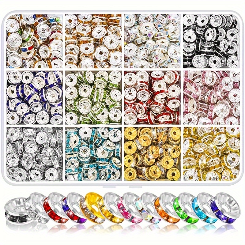 10mm Rhinestone Spacer Beads