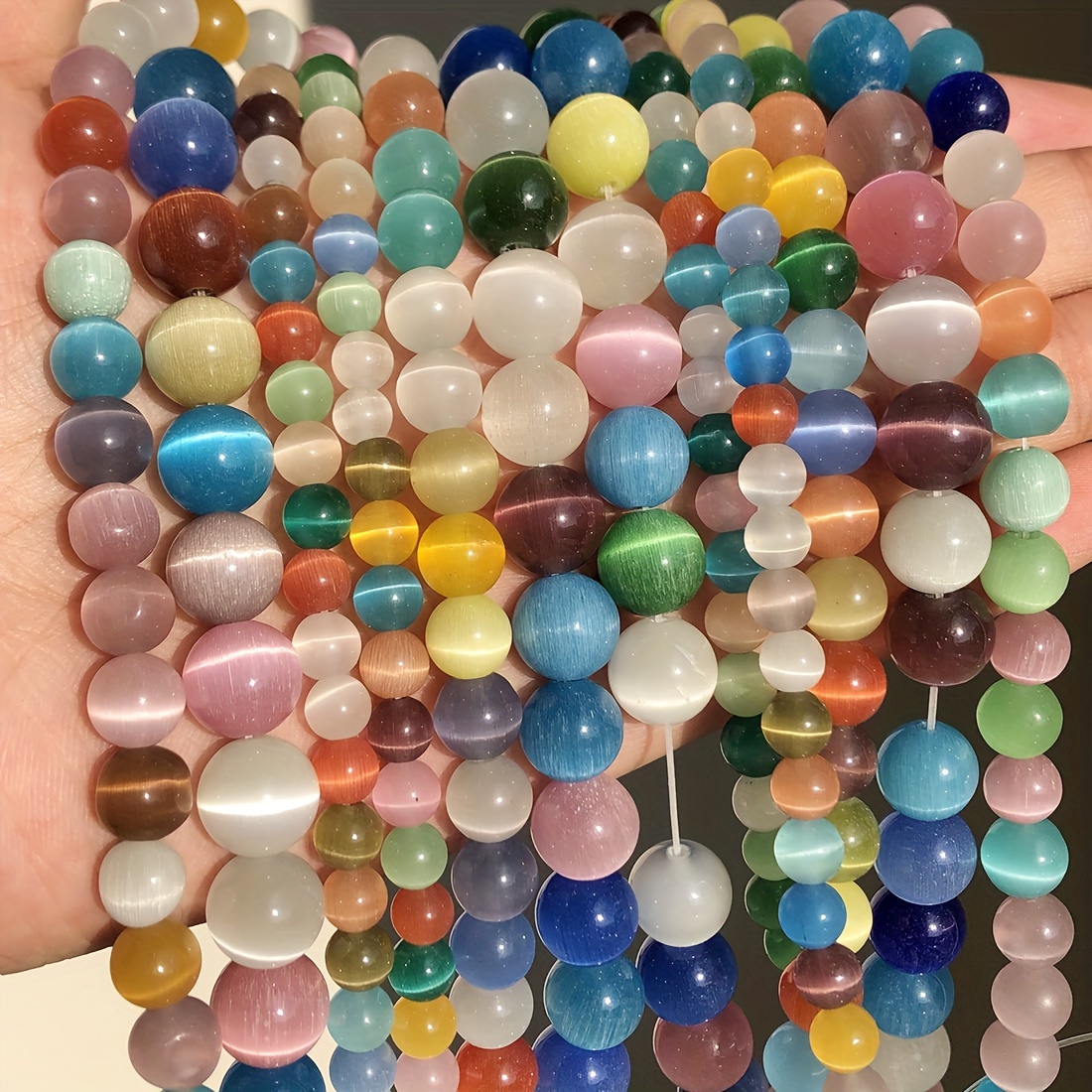 Cat Eyes Stone Beads For Jewelry Making Sky - Temu
